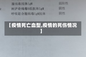 【疫情死亡血型,疫情的死伤情况】